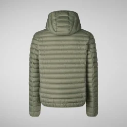 Homme Save The Duck Doudone à Capuche Donald Swamp Green Pour Homme
