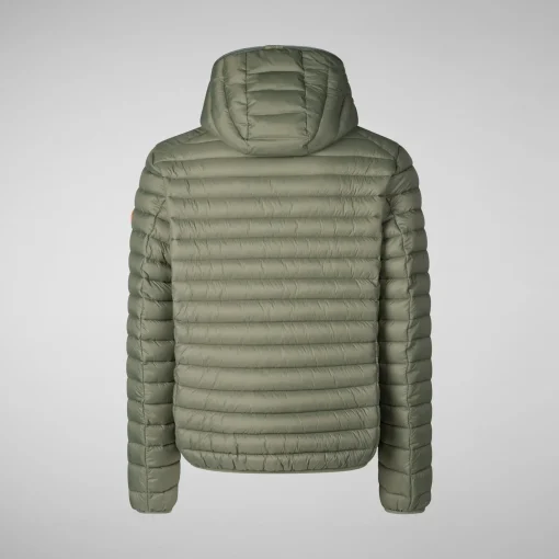 Homme Save The Duck Doudone à Capuche Donald Swamp Green Pour Homme