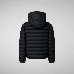 Enfant Save The Duck Doudone à Capuche Dony Noir And Ginger Lining Pour Garçon