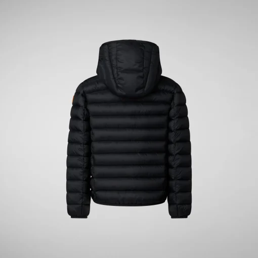 Enfant Save The Duck Doudone à Capuche Dony Noir And Ginger Lining Pour Garçon