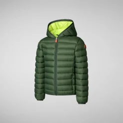 Enfant Save The Duck Doudone à Capuche Dony Thyme Green Pour Garçon