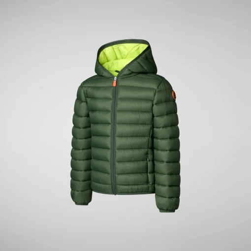 Enfant Save The Duck Doudone à Capuche Dony Thyme Green Pour Garçon
