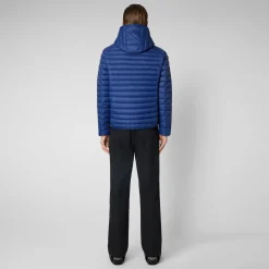 Homme Save The Duck Doudoune à Capuche Donald Animal-free Eclipse Bleu Pour Homme