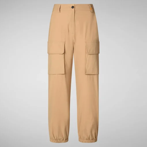 Femme Save The Duck Pantalon Gosy Biscuit Beige Pour Femme