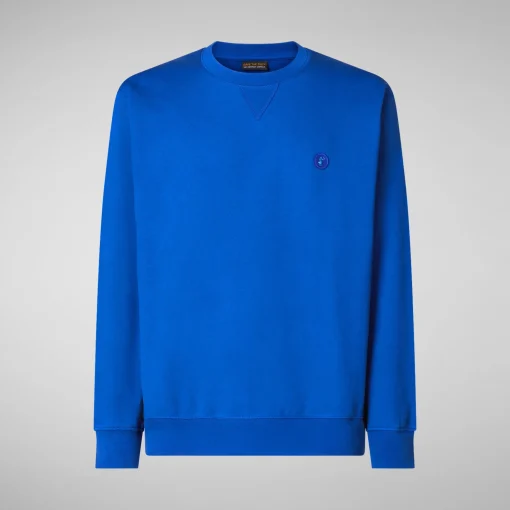 Homme Save The Duck Sweatshirt Silas Bleu Cybernétique Pour Homme