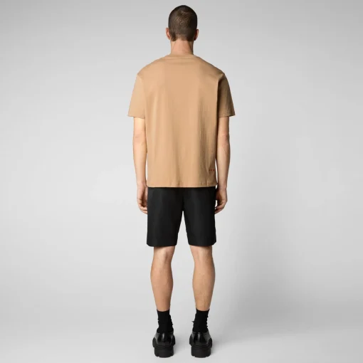 Homme Save The Duck T-shirt Adelmar Biscuit Beige Pour Homme