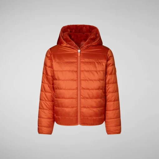 Enfant Save The Duck Veste à Capuche Réversible Chloe Rouge érable Pour Fille