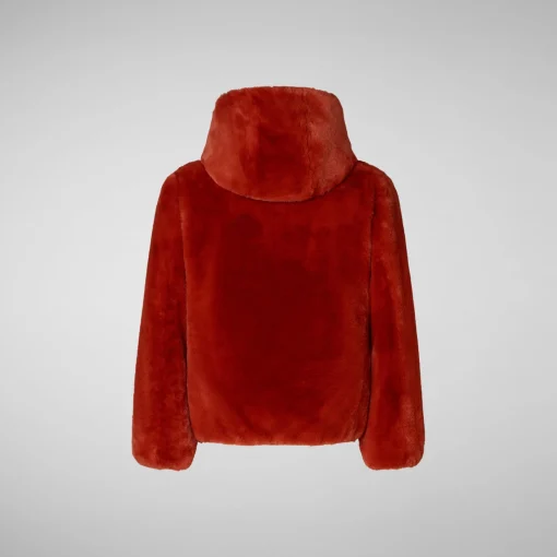 Enfant Save The Duck Veste à Capuche Réversible Chloe Rouge érable Pour Fille