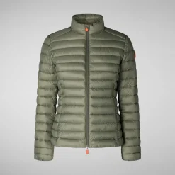 Femme Save The Duck Veste Carly Swamp Green Pour Femme