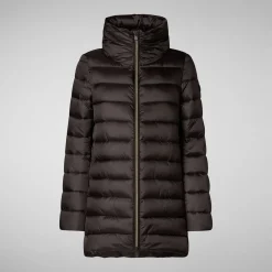 Femme Save The Duck Woman's Coat Lydia In Brown Black Pour Femme