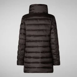 Femme Save The Duck Woman's Coat Lydia In Brown Black Pour Femme
